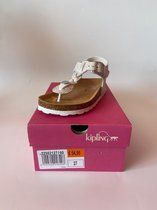 Kipling - Meisjes - Kinderschoenen - Sandalen - Leder - Gebroken Wit - Zilver - Maat 27