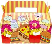 24 stuks Menubox Smulbox Traktatie doos thema Fast Food kinderfeestje 22 x 12 x 9 CM