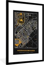 Cadre photo avec affiche - Plan - Heerhugowaard - Or - Zwart - 60x90 cm - Cadre pour affiche - Plan de ville