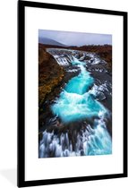 Fotolijst incl. Poster - Uitzicht op de Europese waterval bij de Geysir - 60x90 cm - Posterlijst