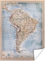 Wereldkaarten - Klassieke wereldkaart Zuid-Amerika - 60x80 cm