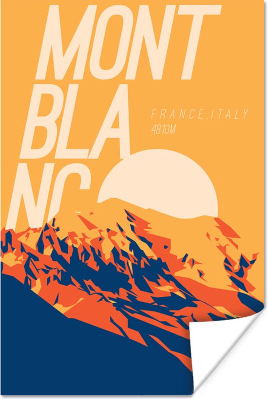 Poster Alpen - Berg - Mont Blanc - 120x180 cm XXL