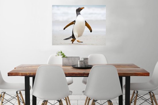 Pingouin court sur la plage 80x60 cm
