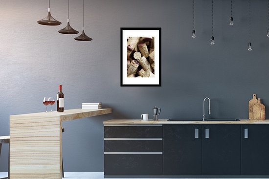 Cadre photo - Bouchons avec des taches de vin cadre photo 40x60 cm - Affiche sous cadre (Décoration murale salon / chambre)