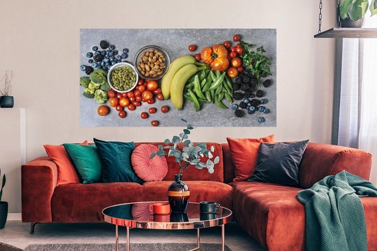 Papier affiche Fruits et Noix Légumes Frais 160x80 cm - Tirage photo sur Poster (décoration murale salon / chambre)