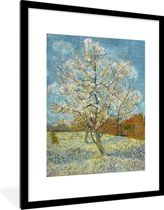 Fotolijst incl. Poster - Bloeiende perzikboom - Vincent van Gogh - 60x80 cm  - Posterlijst | bol.com