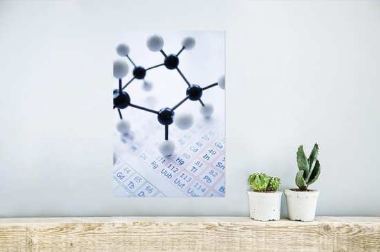 Poster 20x30 cm - DNA-model op het periodiek systeem - Posters - Kamer decoratie - Wanddecoratie woonkamer - Muurdecoratie slaapkamer