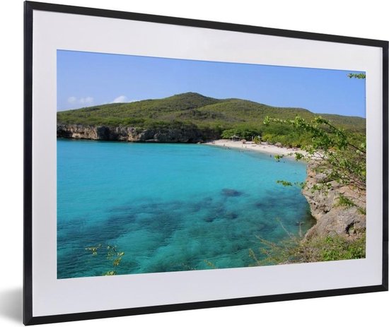 Fotolijst incl. Poster - Strand - Curaçao - Eiland - 60x40 cm - Posterlijst