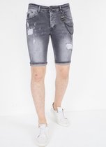 Exclusieve Denim Shorts Heren Slim fit ​- 1039 - Grijs