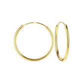 Joy|S - Zilveren oorringen 18 mm - 14k goudplating