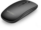 Draadloze Muis - Bluetooth - USB Muis- Oplaadbare Computermuis - Draadloos met Stille Klik - Zwart - Wilsem ®