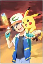 Ash and Pikachu - Diamond Painting - Pokemon - 40x30cm - Best Friends - Complete Set - Inclusief Tools - Stipco