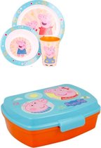 Peppa Pig  4 delige ontbijtset + brooddoos