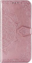 Apple iPhone 12 Pro Bookcase - Roze - Bloemen - Portemonnee Hoesje