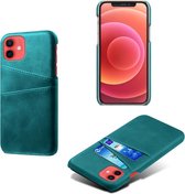 Backcover met Opbergvakjes + PMMA Screenprotector voor iPhone 12 Mini _ Groen