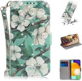 Voor Samsung Galaxy A72 5G / 4G 3D Geschilderd Patroon Magnetische Aantrekkelijkheid Horizontale Flip Leren Case met Houder & Kaartsleuf & Portemonnee & Lanyard (Aquarel Bloemen)