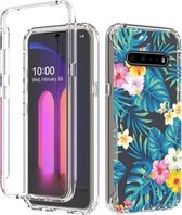 Voor LG V60 ThinQ 5G 2 in 1 hoog transparant geverfd schokbestendig PC + TPU beschermhoes (bananenblad)