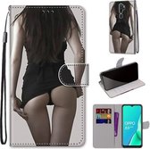 Voor OPPO A9 (2020) / A5 (2020) / A11X / A11 Gekleurde tekening Cross Texture Horizontale flip PU lederen tas met houder & kaartsleuven & portemonnee & lanyard (upskirt)