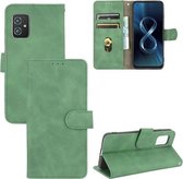 Voor Asus Zenfone 8/ZS590KS (8 Mini) Effen Kleur Huid Voelen Magnetische Gesp Horizontale Flip Kalf Textuur PU Lederen Case met Houder & Kaartsleuven & Portemonnee (Groen)