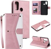 Voor Xiaomi Redmi 9C Stiksels Kalf Textuur Horizontale Flip Lederen Case met Houder & Kaartsleuven & Portemonnee (Rose Goud)