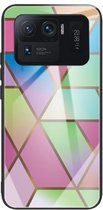 Voor Xiaomi Mi 11 Ultra Abstract Marble Pattern Glass beschermhoes (Rhombus Gradient)