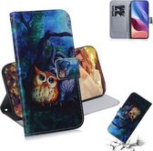 Voor Xiaomi Redmi K40 / K40 Pro / Poco F3 Gekleurde Tekening Horizontale Flip Leren Case, met Houder & Kaartsleuven & Portemonnee (Olieverf Uil)