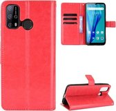 Voor Oukitel C23 Pro Crazy Horse Texture Horizontale Flip lederen tas met houder & kaartsleuven & lanyard (rood)