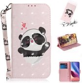 Voor Xiaomi Redmi K40 / K40 Pro / Poco F3 3D Gekleurde Tekening Horizontale Flip Leren Case met Houder & Kaartsleuven & Portemonnee & Lanyard (Hart Panda)