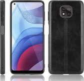 Voor Motorola Moto G Power 2021 Schokbestendig Naaien Koe Patroon Huid PC + PU + TPU Case (Zwart)