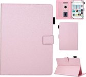 Haar zijdeachtige textuur effen kleur horizontale flip lederen tas met houder & kaartsleuven & fotolijst & antislip strip, specificatie: 10 inch (rose goud)