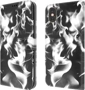 Cloud Fog Pattern Horizontale Flip lederen hoes met houder & kaartsleuf & portemonnee voor iPhone X / XS (zwart)