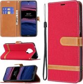 Voor Nokia G20 Kleuraanpassing Denim Textuur Horizontale Flip Leren Case met Houder & Kaartsleuven & Portemonnee & Lanyard (Rood)