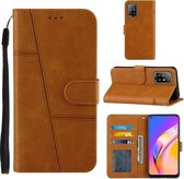 Stiksels Kalfsstructuur Gesp Horizontale Flip Leren Case met Houder & Kaartsleuven & Portemonnee & Lanyard Voor OPPO A94 5G / F19 Pro / Reno5 Z (Geel)