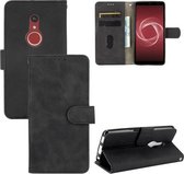 Voor Fujitsu Be4 Plus F-41B Effen Kleur Huidgevoel Magnetische Gesp Horizontale Flip Kalf Textuur PU Lederen Case met Houder & Kaartsleuven & Portemonnee (Zwart))