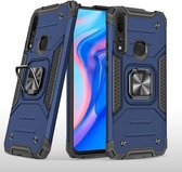 Voor Huawei Y9 Prime (2019) / P Smart Z Magnetisch pantser Schokbestendig TPU + pc-hoesje met metalen ringhouder (blauw)