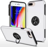 PC + TPU schokbestendige magnetische beschermhoes met onzichtbare ringhouder voor iPhone 8 Plus / 7 Plus (zilver)