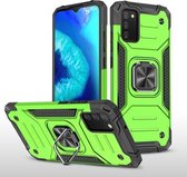 Voor Samsung Galaxy A02s (EU-versie) Magnetisch pantser Schokbestendig TPU + pc-hoesje met metalen ringhouder (groen)