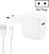 12W USB-oplader + USB naar 8-pins datakabel voor iPad / iPhone / iPod-serie, EU-stekker