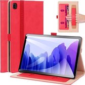 Voor Samsung Galaxy Tab A7 10.4 (2020) T500 Business Retro PU Horizontale Flip Leren Case met houder & kaartsleuven & draagriem (rood)