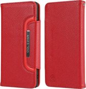 Voor Samsung Galaxy S21 + 5G Litchi Texture Horizontale Flip Buckle Afneembare Magnetische PU Leather Case met Kaartsleuven & Portemonnee & Fotolijst (Rood)