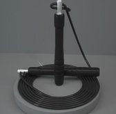 AMYUP verstelbare lager anti-kronkelende PVC staaldraad springtouw, kabellengte: 3m (zwart)