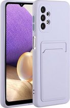 Voor Samsung Galaxy A32 5G kaartsleuf ontwerp schokbestendig TPU beschermhoes (paars)