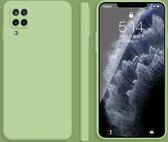 Voor Samsung Galaxy A42 5G effen kleur imitatie vloeibare siliconen rechte rand valbestendige volledige dekking beschermhoes (matcha groen)