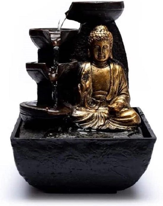 Compassie Boeddha Waterfontein (13,3 x 13,3 x 17,3 cm)