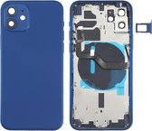 Batterij-achterklep (met zijtoetsen & kaartlade & voeding + volume flex-kabel & draadloze oplaadmodule) voor iPhone 12 (blauw)