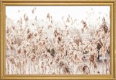 JUNIQE - Poster met houten lijst Wild Reeds -30x45 /Bruin & Ivoor