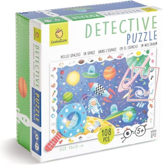 Puzzles Ludattica : DANS L'ESPACE - Puzzle de détective 22,5x22,5x9cm, 108  pièces,... | bol.com