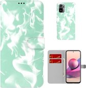 Voor Xiaomi Redmi Note 10 4G / Note 10S Cloud Fog Pattern Horizontal Flip Leather Case met houder & kaartsleuf & portemonnee (mintgroen)