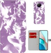 Voor Xiaomi Redmi Note 9T / Note 9 5G (CN-versie) Cloud Fog Pattern Horizontal Flip Leather Case met houder en kaartsleuf en portemonnee (paars)