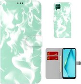 Voor Huawei P40 Lite Cloud Fog Pattern Horizontale Flip Lederen Case met Houder & Kaartsleuf & Portemonnee (Mintgroen)